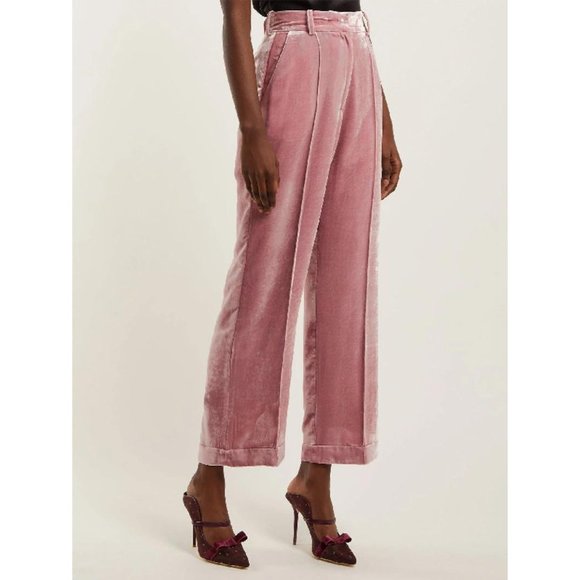 Racil Woman Charlie Velvet High-Waisted Wide-Leg Trousers | Size 10 - Picture 1 of 15